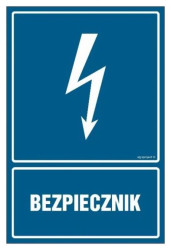 ZNAK - HG011 Bezpiecznik 7,5 x 10 cm FN - Folia samoprzylepna