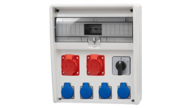 Rozdzielnica Ulisse 17M - Gniazda 16A 5P, 32A 5P, 4X230v, 0/1(32A) /17 Modułów/