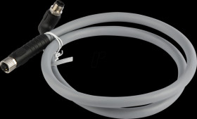 80546 M12 cable L-cod. 5 pin plug angled / socket, 1 m gray
