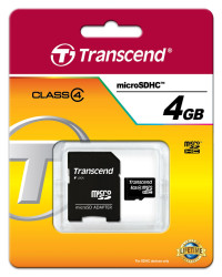 Karta Micro SD MicroSDHC, 4 GB, Transcend microSDHC Class 4 Card