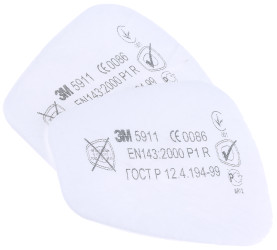 3M 5911 P1 Pył Filtr, do uzytku z: 3M serii 6000 Respiratory, 3M serii 7000 Respiratory