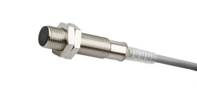 Czujnik indukcyjny M12x1 dł: 50mm zabudowany Sn: 2mm 10-30V DC PNP NO kabel 2m PVC mosiądz niklowany IP67 IA120100