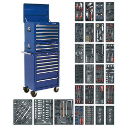 Sealey SPTCCOMBO1 Tool Chest Combi 14 Drawer BB Runners Blue &amp; 1179pc Tool Kit