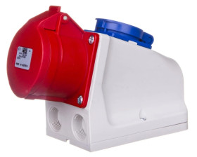 Gniazdo stałe KOMBI 16A 5P 400V + 2P+Z 230V /bez okablowania/ IP44 9215-6fw