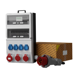 Rozdzielnica budowlana z licznikiem i kablem eXT-S/FI 32A 2x16A 4x230V SKH Schuko Mennekes Doktorvolt DV-2315-D