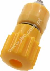 RG-207 GE Gniazdo laboratoryjne (aparatowe) 4mm, izolowane, przyłącze M4, 16A, żółte, RG207GE, WYPRZEDAŻ