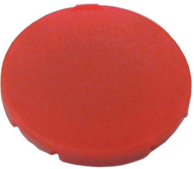 Button plate, round, red, for pushbutton, 216423