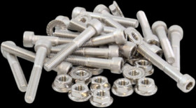 Screws and nuts, M6x40, stainless steel, (W) 64 mm, silver, SCPMB3-20