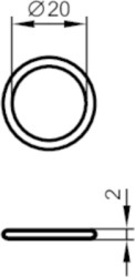 O-ring, FKM, ID 20 mm for process sensors, E43343