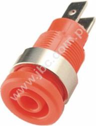 3264-RT Gniazdo bezp. 4mm, 2x konektor 4,8mm, 25A, czerwony, ELECTRO-PJP, 3264RT