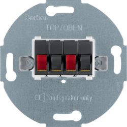 Mechanizm gniazda głośnikowego stereofonicznego 2-kr, antracyt