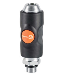 Szybkozłączka bezpieczna PREVOST G 1/4 męskie rodzaj Męski Gwintowany Korpus z materiałów kompozytowych 1/4in