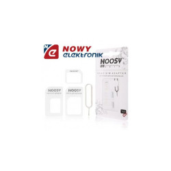 Adapter do kart micro i nano SIM biały + klucz