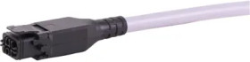 Sensor actuator cable, Han 1A socket, straight to open end, 6 pole, 1 m, PVC, gray, 10 A, 33400700201010