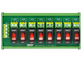 Rocker Switch Thermal Circuit Breaker Overload Protector 8 Channel Power Distribution Module DIN Rail Mount
