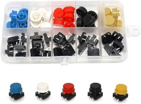 ZESTAW PRZYCISKÓW TACT SWITCH 25szt. + NAKŁADKA