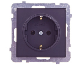 SONATA Gniazdo pojedyncze z/u Schuko czarny metalikGP-1RS/m/33
