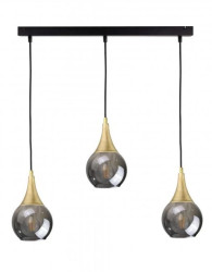 Lampa wisząca nowoczesna 3xE27 LACRIMA SMOKY/GOLD