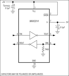 460kbps, 1µA, RS-232-Compatible Transceiver