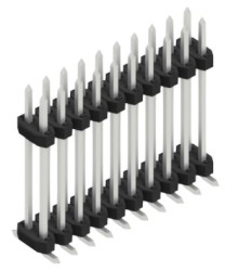 Pin header, 20 pole, pitch 2 mm, angled, black, SLY12SMD13320Z