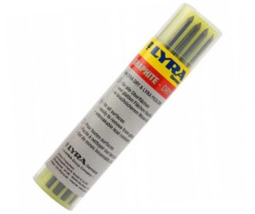 Wkłady zapasowe do ołówka DRY Prof rozpuszczalne grafitowe, żółte, czerwone LYRA 12szt