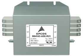 EMC filter, 50 to 60 Hz, 25 A, 440/760 VAC, terminal block, B84143A0025R021