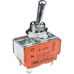 NKK Switches S823 30A Toggle DPDT On-Off-On 250VAC 22mm Lever Screw Lug