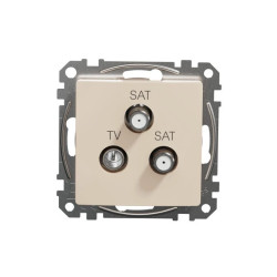 Gniazdo TV/SAT/SAT końcowe (4dB), beżowy, Sedna Design i Elements SDD112481S