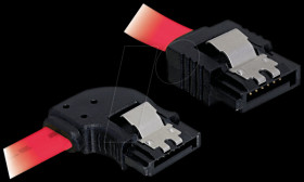 82603 Cable SATA 50cm red li/ge Metall