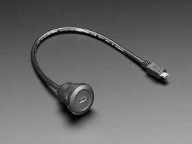 Micro B Round Panel Mount Extension Cable - 30cm