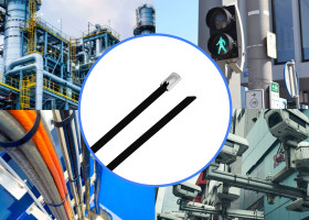 TRU COMPONENTS TC-12647600 Opaski kablowe stalowe 680 mm 4.6 mm AISI 304 z osłoną 100 szt.