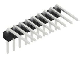 Pin header, 9 pole, pitch 2.54 mm, angled, black, 10056177