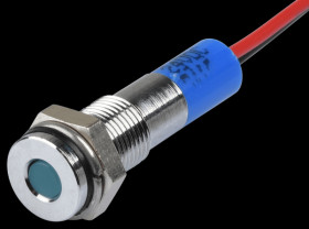 Q6F3CXXB24E Indicator LED, 24 V DC, 6 mm, wired, blue/BrC
