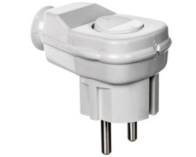 Wtyczka kątowa rozbieralna z przełącznikiem z/u 16A 2P AWA-Ł biała 51.15