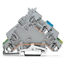 WAGO 280-593 5mm 2-cond. Actuator Ground Supply Trmnl. Block Grey AWG 28-14