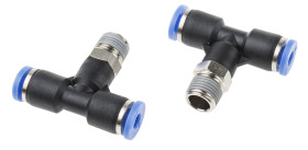 Złączka pneumatyczna Wciskane 4 mm Wciskane 4 mm RS PRO Adapter gwintowany teowy R 1/8 męskie