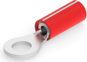 Insulated ring cable lug, 0.8-0.9 mm², AWG 18, 4.34 mm, M4, red, 1-320551-4