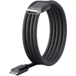 Renkforce RF-6437924 USB 2.0 cable USB-C USB-A Black 1m Fabric sleeve