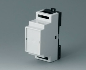 PPO/PC DIN rail enclosure, (L x W x H) 82 x 29 x 86 mm, light gray/black, B6501111