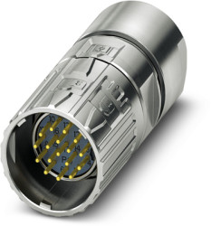 Plug, M23, 16 pole, crimp connection, ONECLICK quick locking system, straight, 1681367