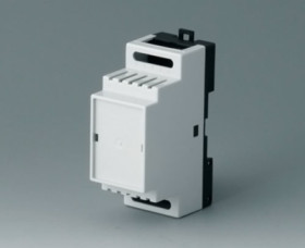 PPO/PC DIN rail enclosure, (L x W x H) 82 x 29 x 86 mm, light gray/black, B6501114