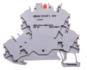 Złączka 2-piętrowa 2,5mm2 diodowa szara TOPJOBS 2002-2221/1000-413 /50szt./
