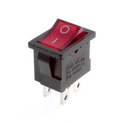 Włącznik ON-OFF klawiszowy 230V AC, czerwone podświetlenie, DPST 3P