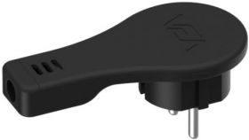 Wtyczka przyĹcienna pĹaska z uziemieniem czarna WTPV-2