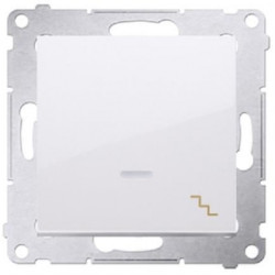 Łącznik schodowy pojedynczy SIMON 54 biały 10AX z podświetleniem LED Kontakt Simon DW6L.01/11