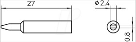 T0054485799 XNT B soldering tip, Ø 2.4 mm