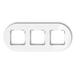 ICON Ramka uniwersalna potrójna okrągła - efekt szkła (ramka: biała spód: grafitowy mat) 0-28-IRSO-3