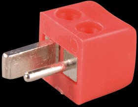 Angled speaker plug, screw connection, red