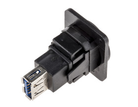 Złącze USB B to A Montaż na panelu Żeński 3.0
