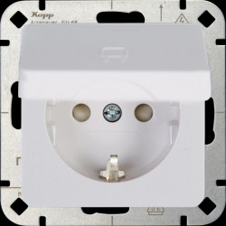 914913005 HK02 outlet, hinged lid, touch protection, Arctic white